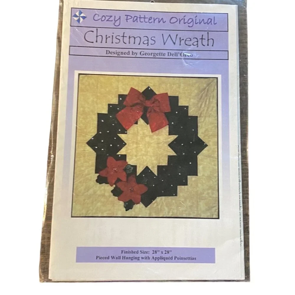 Vtg Cozy Pattern Original Christmas Wreath Pattern Designed Georgette‎ Dell'Orco